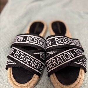 BCBGeneration Black Slide Sandals